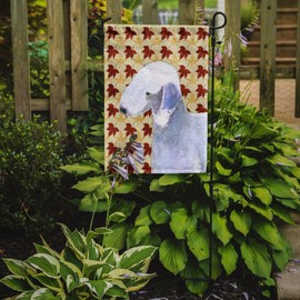 Caroline's Treasures SS4373GF Bedlington Terrier Fall Leaves Portrait Garden Flag Mailbox Flag Decorative Yard Flag Banner Outside Patio Artwork Yard Flower Beds, Garden Size, Multicolor