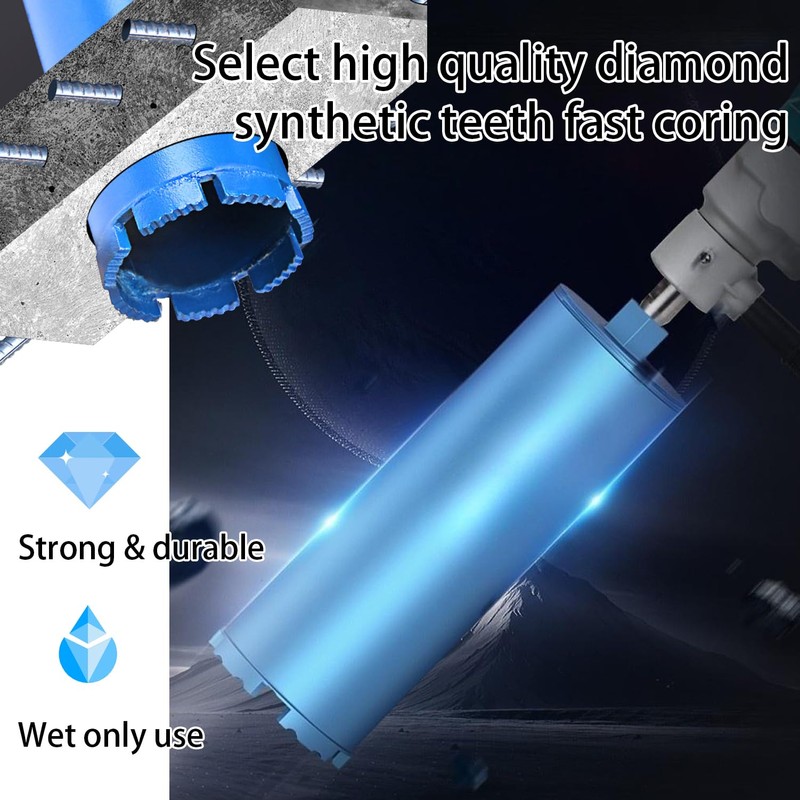 LCubro 3" Wet Core Drill Bits with 1-1/4"-7 Thread Featuring