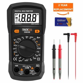 TACKLIFE Multimeter, DM03B Electrical Tester 2000 Counts Manual-Ranging Amp Volt