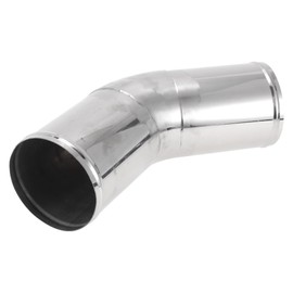 Motoforti 45 Degree Mandrel Exhaust Tube with Bead Roll DIY Custom Car Modified Exhaust Pipe Tubing Piping 5" OD 7.87" Length T304 Stainless Steel Silver Tone