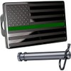 5"x3" American Black Flag Metal Hitch Cover (Fits 2.5" Receiver,