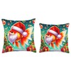 Christmas Oranda Goldfish Santa Fancy Goldfish Lovers Art Throw Pillow