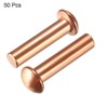 sourcing map 50pcs 1/8" x 15/32" Copper Round Head Copper