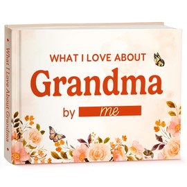 What I Love about Grandma Book - Grandma Gifts from Grandkids - Grandma Birthday Gifts, Birthday Gifts for Grandma - Grandmother Gifts - Christmas Gifts for Grandma Fill-in-the-Blank Journal Gifts