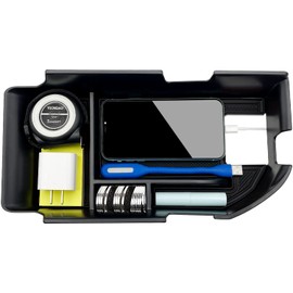 EVTIME Compatible with Camry XLE or XSE 2018-2021 2022 2023 2024 & Camry LE SE 2020-2023 2024 Center Console Organizer Tray Accessories, Fit Dual USB Ports（not for 9th 2024 2025 Camry） (Black)