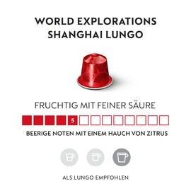 NESPRESSO Original Shanghai Lungo, Light Roast, Compatible with Original Coffee Machines, Capsule Set of 10 Coffee Capsules