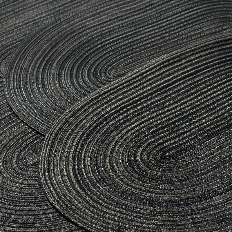 Ryncoco Oval Placemats Cotton Heat Resistant Braided Placemats Washable 13.7x19.6Inch