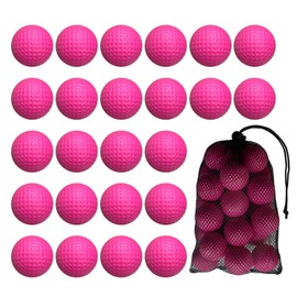 HHLZM 24 Pack Foam Golf Practice Balls,Practice Golf Balls for Backyard,Realistic Feel and Limited Flight Soft Golf Balls for Indoor or Outdoor Training,Pink