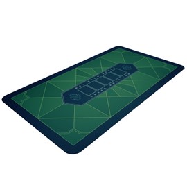 Bullets Playing Cards, Paulie-Poker Layout, Table Top Mat 45" x 25", Deluxe Playing mat for Casino Night, Green