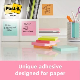 Post-it Notes, Pink, Lined, 76 mm x 127 mm, 100 Sheets/Pad, 6 Pads/Pack