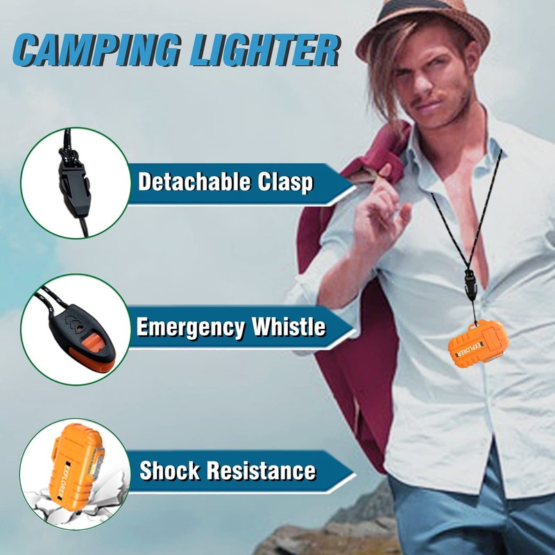 Torch Lighter, 2 Pack Butane Lighter, Windproof Outdoor Gas Lighter