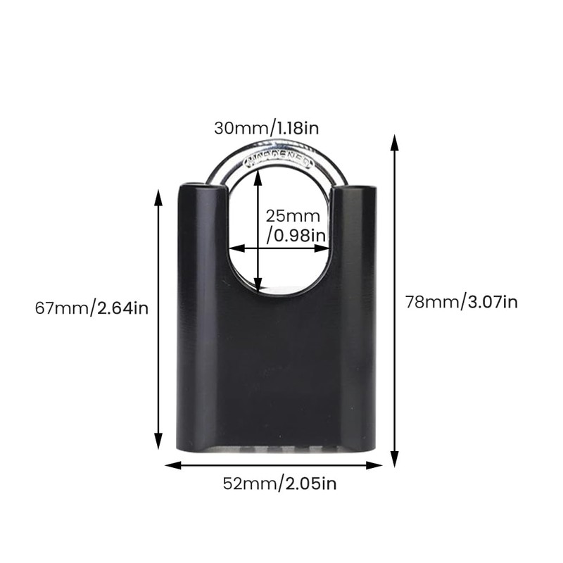 Combination Padlock, 52mm Large Heavy Duty Padlock with 4 Digit
