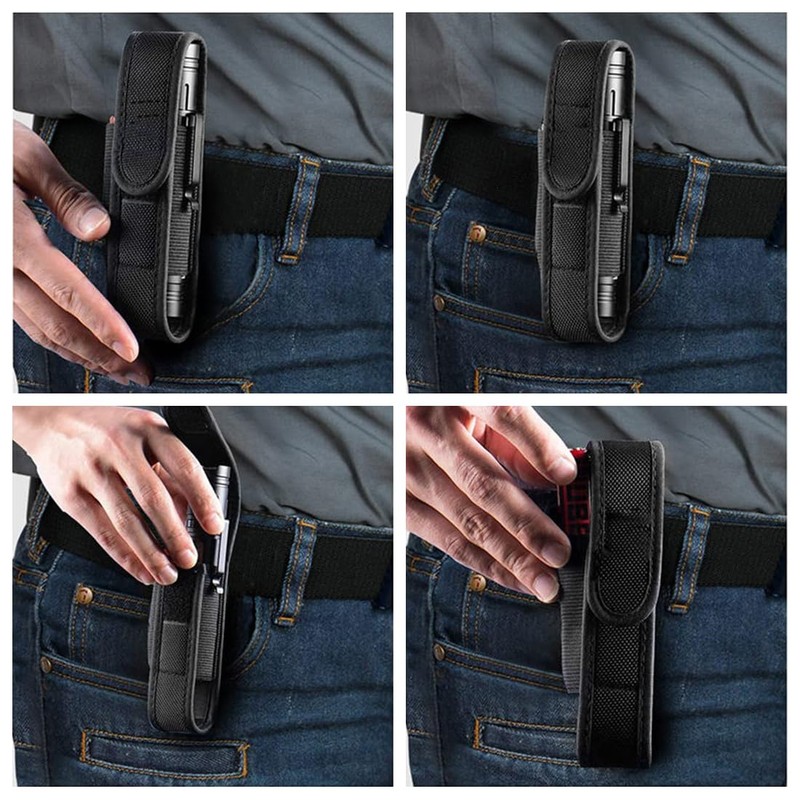 JEYORZY Tactical Flashlight Bag Holster, Flashlight Holster Holder Cover Nylon