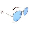 Dweebzilla Classic Wire Frame Aviator Sunglasses w/Flat Lenses (Metallic Silver