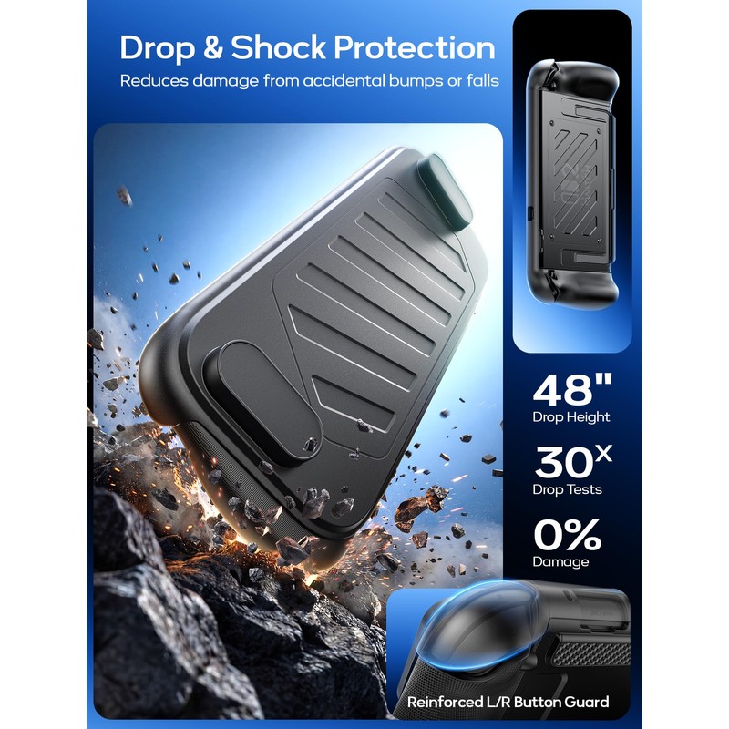 JSAUX Protective Case for Switch 2, Split Grip Case with