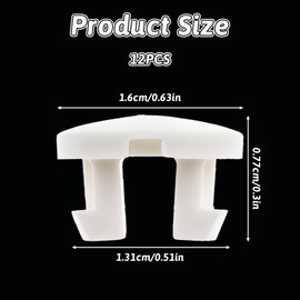 12 PCS White Tape Lock Plug Bottom Rail Cord Cover Button, Plastic Tape Lock Button Plug Horizontal Blinds Replacement Parts Blind Bottom Rail Lock Button for Faux Wood Blinds Bottom Rail Repair Parts