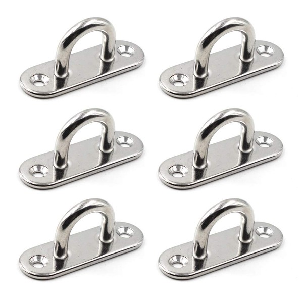 Ceiling Wall Mount Hook Heavy Duty Anchor 5mm 3/16" 304 Stainless Steel Great for Yoga Swings Hammocks/Boat Rigging/Marine Deck Hardware/Suspension Training Straps