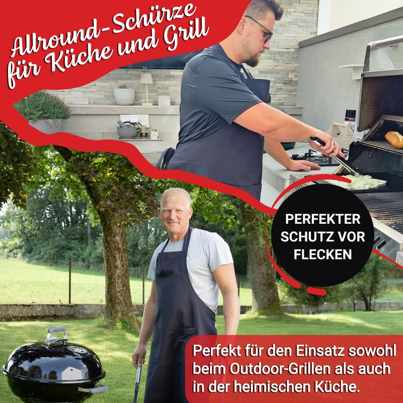 ZOLLNER Cooking Apron - Robust and Durable BBQ Apron -