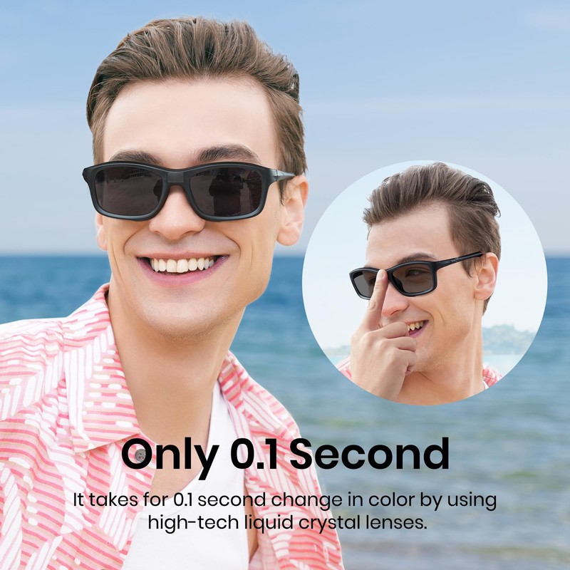 Cyxus P1176 0.1 Second Dimmable Sunglasses, Polarized Sunglasses, Blue Light