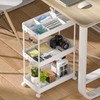 KINGRACK 3-Tier Utility Rolling Carts with Adjustable Dividers,Multi-Purpose Storage Craft