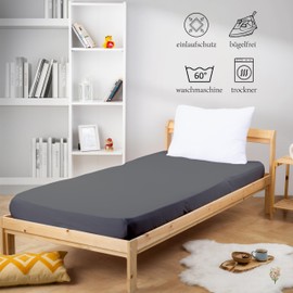 Strauss Home ® Jersey Spannbettlaken Spannbetttuch Bettlaken 40cm Höhe100% Baumwolle 180x220-200x220 cm Übergrösse Wasserbett Boxspringbett