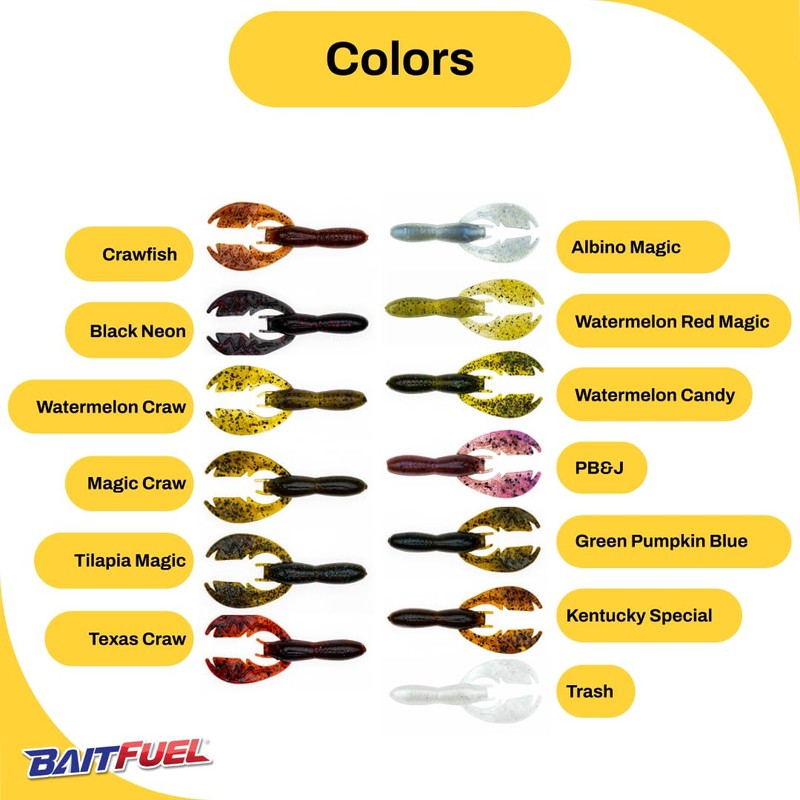 BAITFUEL PACA Craw Creature Bait Infused with Supercharged X55 Formula