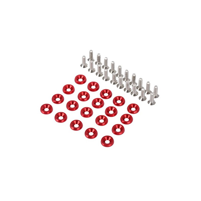 Dophee 20Pcs Billet Aluminum Bumper Fender M6 Screw Bolt Washer