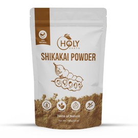 Holy Earth 100% Pure Shikakai Powder – 100g (Acacia concinna) | Organic Hair Cleanser & Conditioner with Free Gloves & Shower Cap | Natural Strengthening & Softening | Non-GMO, Vegan | Resealable Pack