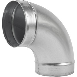 HVAC OV 90° Degree Ø6 Inch Elbow Bend Duct Connector - Galvanized Steel - Metal for Round Ventilation Pipes - Adjustable Outlet Adapter - for Home or Industrial HVAC Ventilation