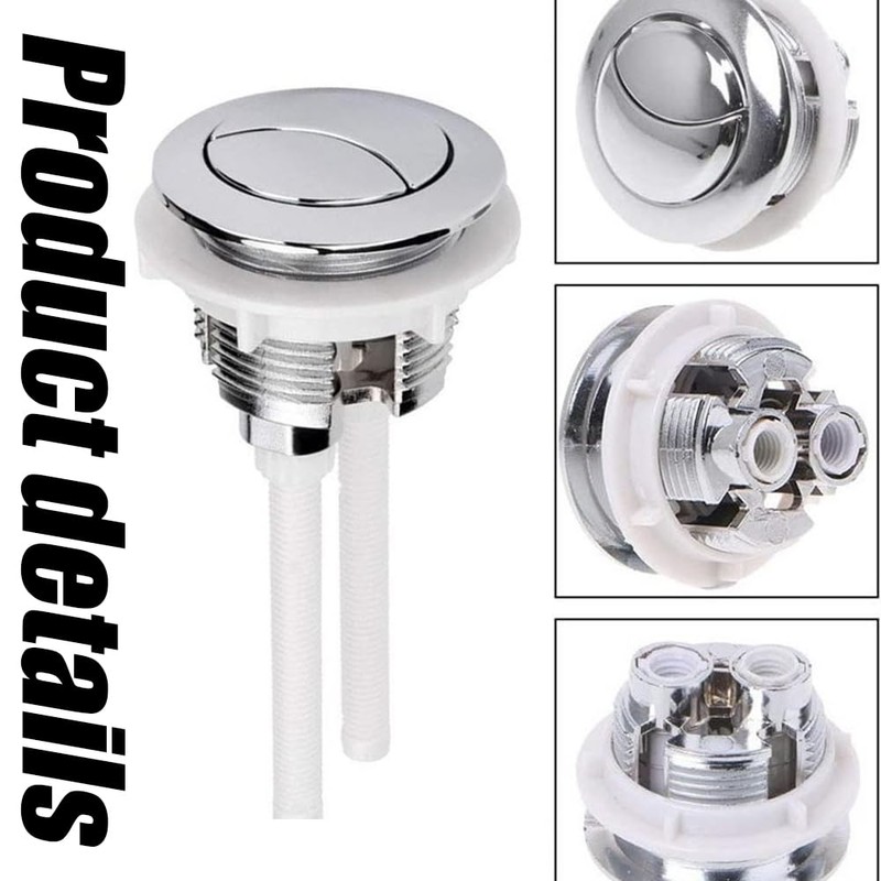 2 Pcs 58mm Toilet Tank Push Button, Dual Push Flushing