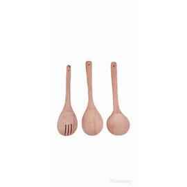 Swiss Salad Set Wooden Spoons - 3-Piece Eco-Friendly and Biodegradable Kitchen Utensils