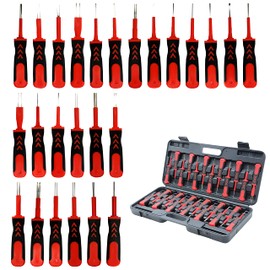 AFA Tooling Universal Terminal Removal Kit (25 PCS) – Safely Remove Terminals from Electric Connectors - Molded Plastic Handles and Carrying Case – Extract pins with Minimal Damage