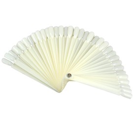 Generic 50 Pcs/Pack False Nail Art Board Tips Stick Polish Foldable Display Practice Fan Flesh-colored 10 Packs
