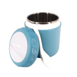 XTYHTX 13.5oz Children's Food Insulated Jar,Food Jar for Hot Food, Insulated Soup Container for Hot and Cold Food, Children's Hot Food Insulated Jar （Stainless steel light blue）