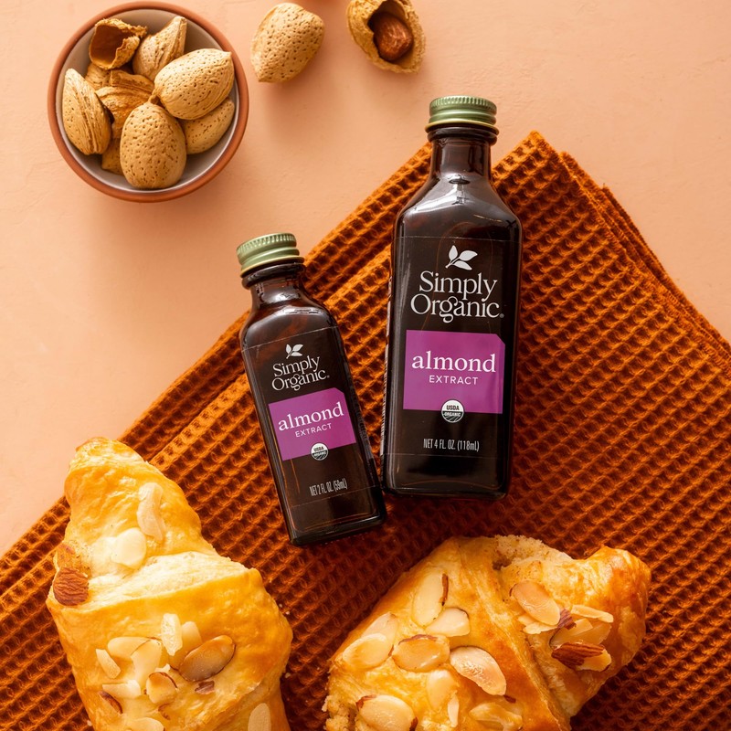 Simply Organic Almond Extract, 4 Ounce Glass Jar, Warm Sugar-free