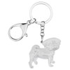 BONSNY Enamel Metal Floral Pug Dog Keychains for Women Key