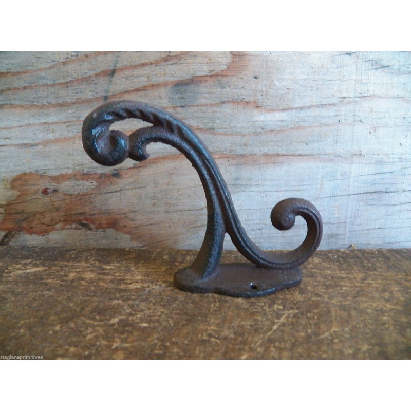 Coat Hat Hooks Cast Iron Lot Set of 6 Double