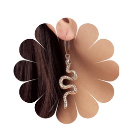 Yheakne Punk Snake Dangle Earrings Gold Snake Hoop Earrings Gothic Snake Earrings Long Drop Animal Earrings Jewellery for Women and Girls Gifts (Gold), Alloy Steel