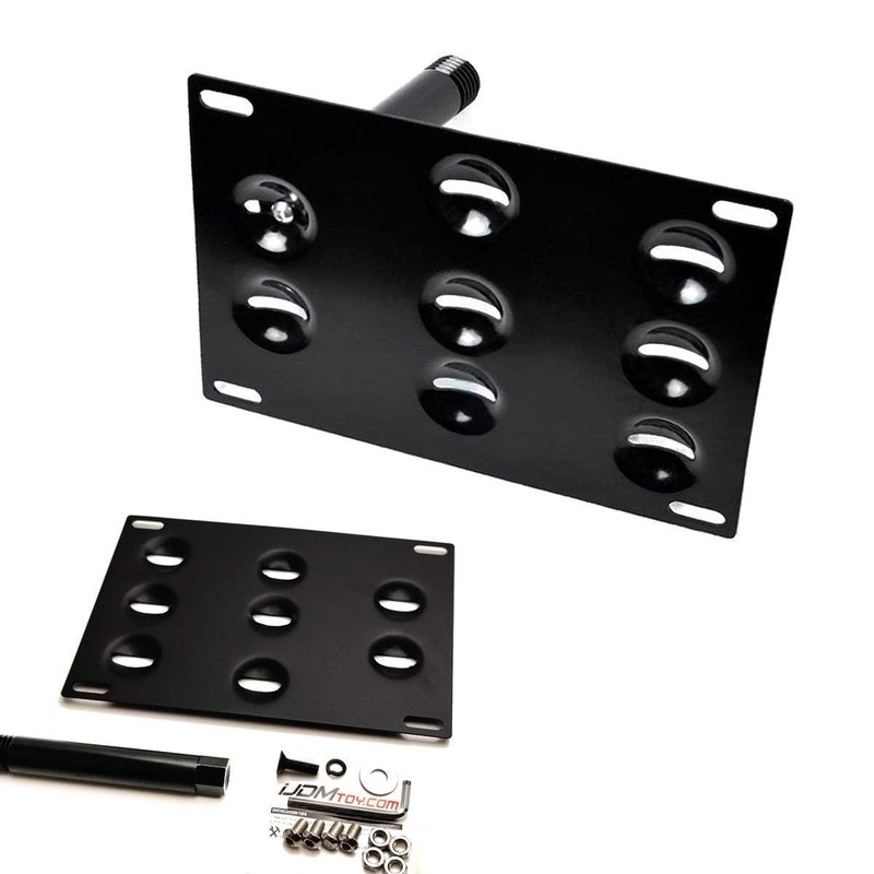 iJDMTOY No Drill Front Bumper Tow Hook License Plate Relocator