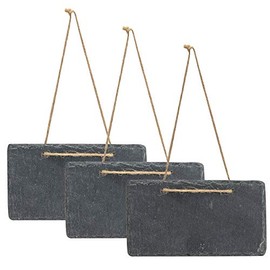 levandeo Set of 3 Slate Board 17 x 9 cm Chalkboard Memo Board Door Sign Decorative Chalk Look Slate Decorative Sign