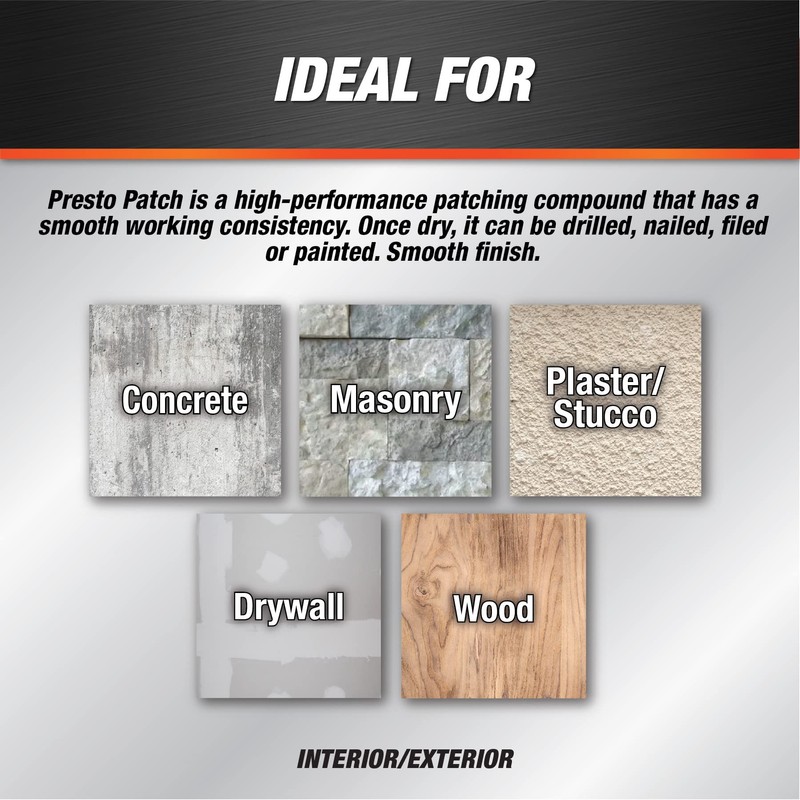 Dap 58505 Presto Patch Multi Purpose Patching Compound, 4-Pound