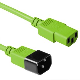 ACT AK5114 IEC Male to Female Cable 1.8 m C13 to C14 IEC Male to Female 3 Pin Green