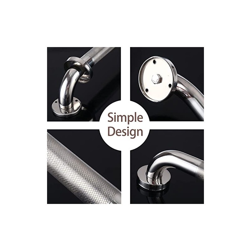 12inch/30cm Anti Slip Shower Wall Grab Bar Handle, Knurled Stainless