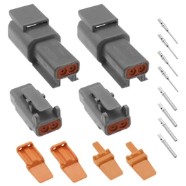 ECSiNG 2 Sets DTM Series 2 Pin Way Connector Kit Male & Female Electrical Wire Connector Plug DTM06-2S & DTM04-2P for Automobiles Motorcycles Trucks Boats
