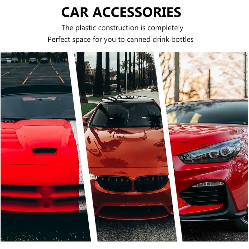 Beavorty Portavasos Doble para Coche, Plástico Negro, Antideslizante