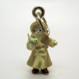 Brown County Silver Sterling Silver FATHER CHRISTMAS Charm for Bracelet PENDANT Winter GIFT Cute!