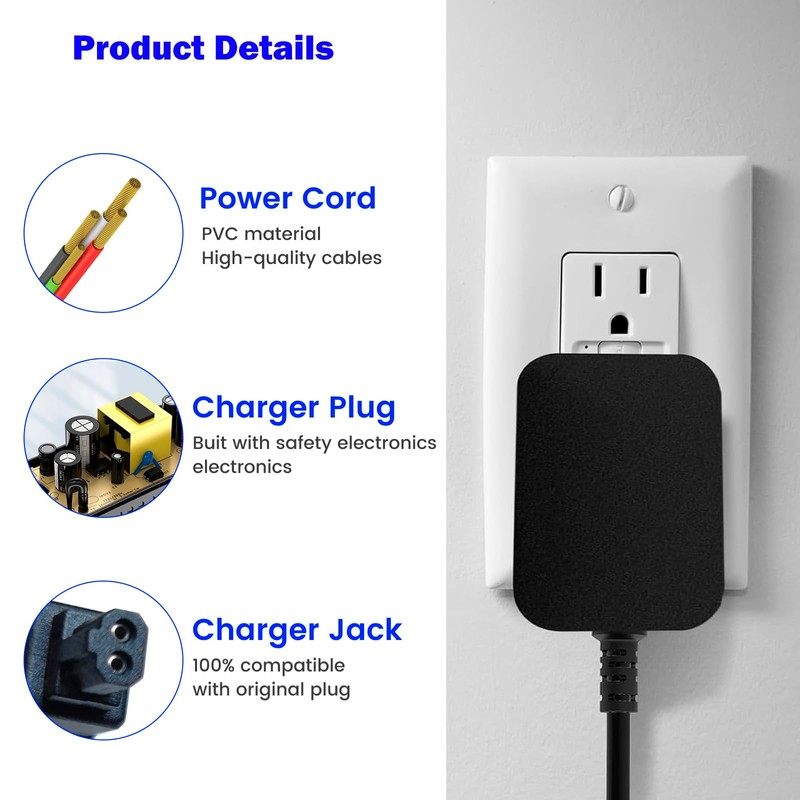 Charger for Shark V2945Z / V2950 Floor Carpet Sweeper Replacement