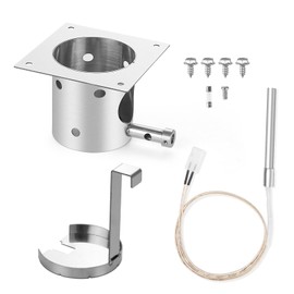 Stainless Steel Fire Burn Pot and Hot Rod Ignitor Kit for Traeger and Pit Boss,Camp Chef Pellet Grills, Heavy Duty Fire Pot Burner Pot Pellet Grill Replacement Parts with Ash Remover, Screws and Fuse