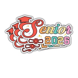 3Pcs Senior 2026 Sticker, Class of 2026 Stickers, Graduation 2026 Decal, Senior Color Stickers, Grad Year 2026, Senior 2026 Car Decorations - Stickers for Laptop Water Bottle Phone Car Helmet 3"