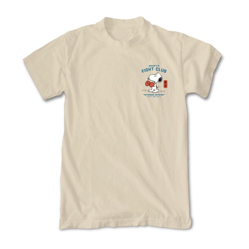 Riot Society Peanuts Snoopy's Fight Club Mens T-Shirt - Sand,